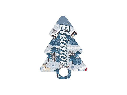 Sublimation Blanks HB Glitter Name Tag for 40oz Stanley Tumbler (6.2*8.1*0.3cm, Xmas Tree Shape)