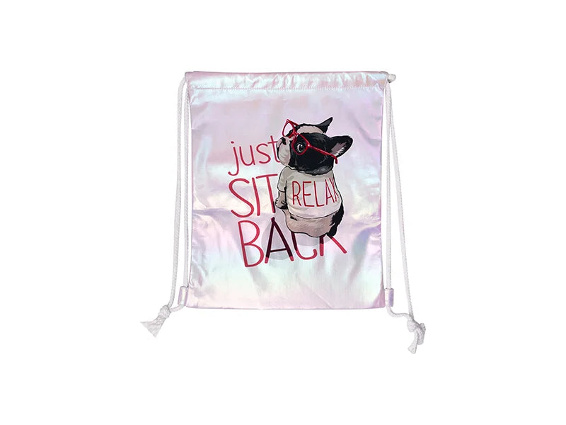 Sublimation Gradient Drawstring Backpack (Light Purple,33*40cm)