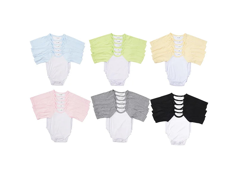 Sublimation Blank Baby Long Sleeve Onesie (Color Sleeve)