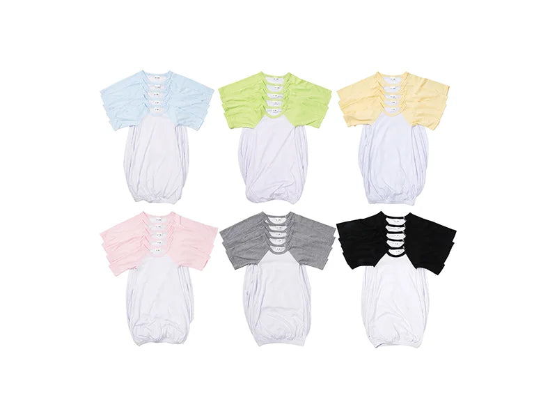 Sublimation Blank Baby Long Sleeve Nightdress (Color Sleeve)