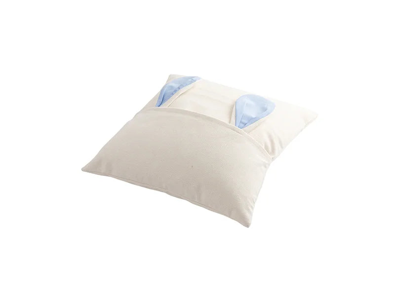 Sublimation Blanks Easter Bunny Pillow Cover(Light Blue Ears, 40*40cm)
