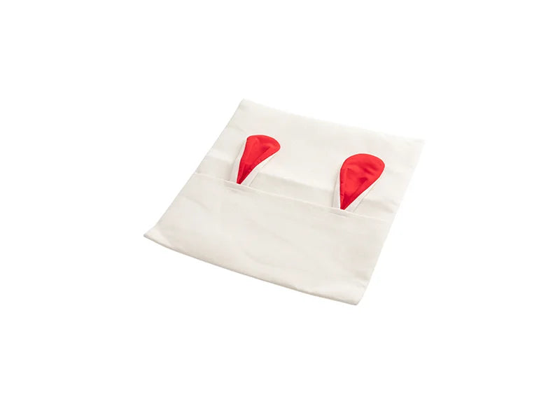 Sublimation Blanks Easter Bunny Pillow Cover(Red Ears, 40*40cm)