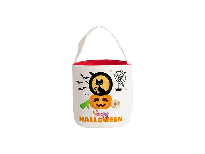 Sublimation Blanks Linen Halloween Shopping Bag(Red interior,23*35cm)