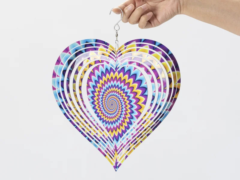 Double-Sided Sublimation Blanks Aluminium Wind Spinner (Heart, 8 inch)