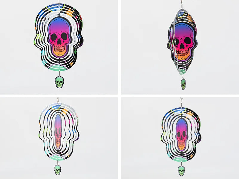 Double-Sided Sublimation Blanks Aluminium Wind Spinner (Skull, 10 inch)