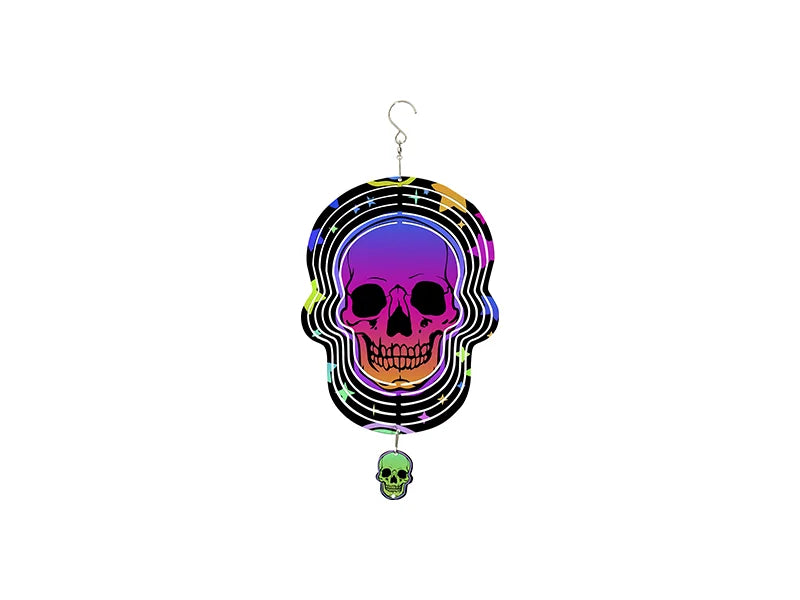 Double-Sided Sublimation Blanks Aluminium Wind Spinner (Skull, 10 inch)