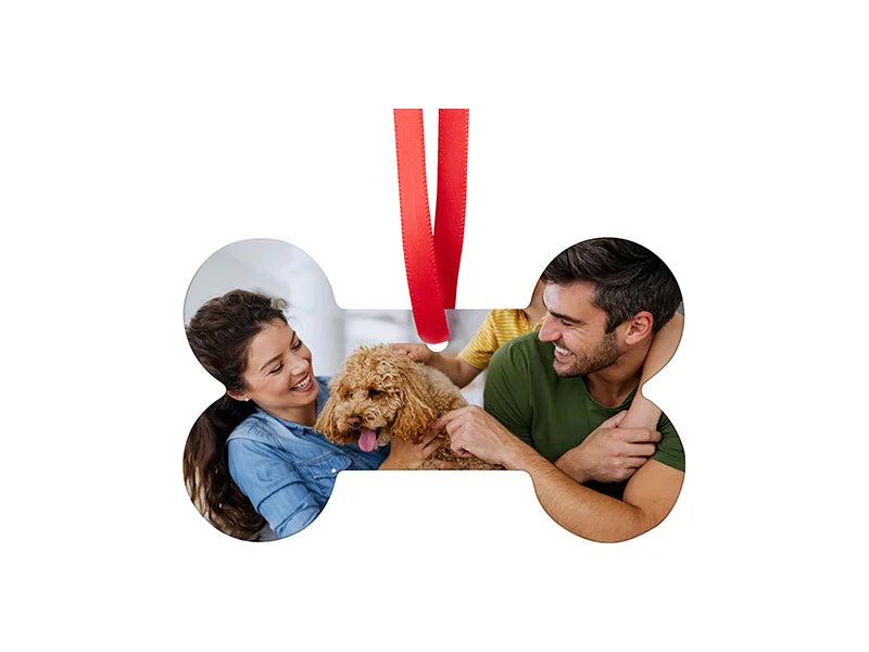 Sublimation Blank Metal Dog Bone Shape Ornament (6*9.8cm)