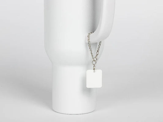 Sublimation Blank Aluminum Name Tag Ornament for Stanley Tumbler(2.5*2.9*0.14cm,Square shape)