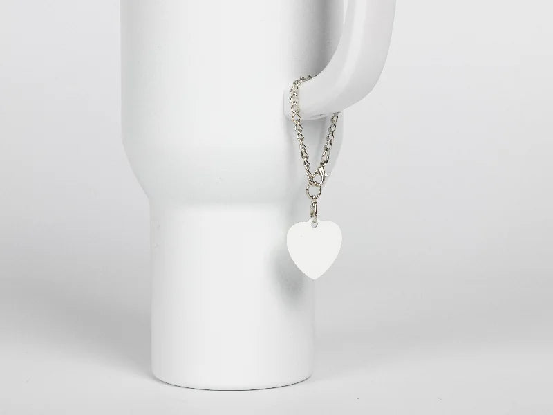 Sublimation Blank Aluminum Name Tag Ornament for Stanley Tumbler(2.5*2.6*0.14cm,Heart shape)