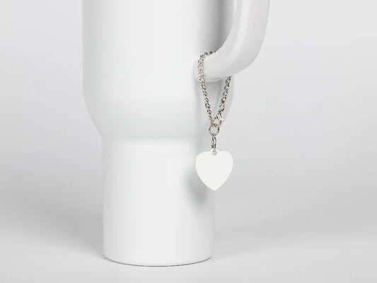 Sublimation Blank Aluminum Name Tag Ornament for Stanley Tumbler(2.5*2.6*0.14cm,Heart shape)