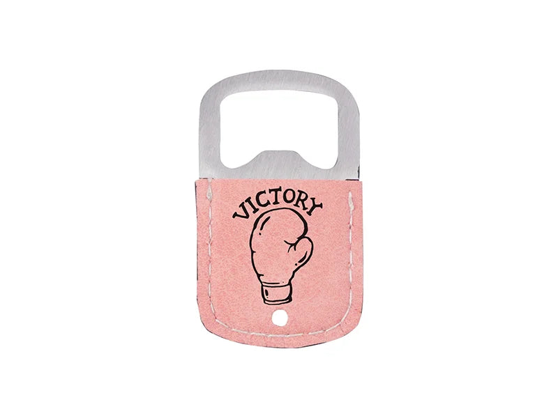 Sublimation PU Stainless Steel Bottle Opener (Pink, 3.2*5.2cm)