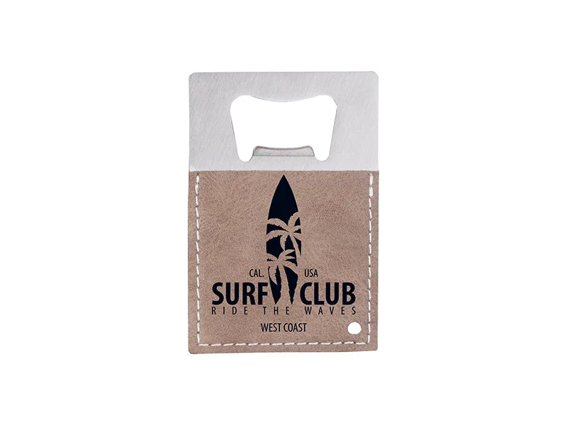 Sublimation PU Stainless Steel Bottle Opener (Gray, 8.5*5.5cm)