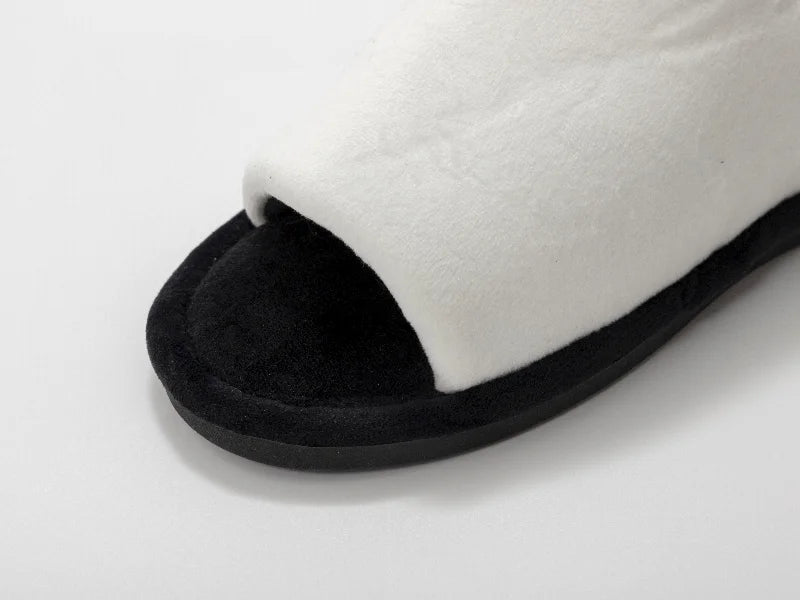 Sublimation Adult Fuzzy Slippers (White/Black, 36-37#)