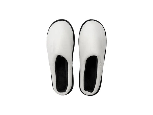 Sublimation Adult Fuzzy  Close Toe Slippers (White/Black, 38-39#)