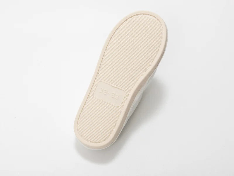 Sublimation Kids Fuzzy  Close Toe Slippers  (Full White, 32-33#)