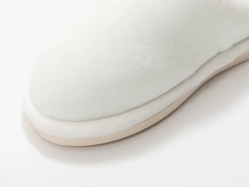 Sublimation Kids Fuzzy  Close Toe Slippers (Full White, 34-35#)