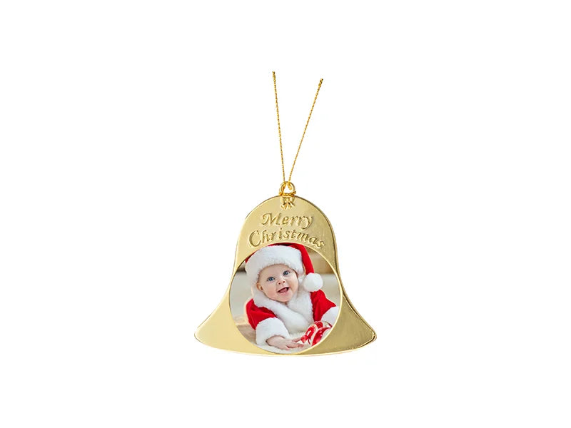 Sublimation Metal Christmas Bell Ornament (Gold, 7*7.5cm)