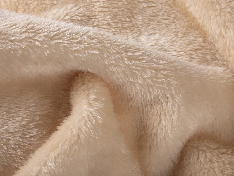 Arctic Fleece Lined Sublimation Microfiber Blanket(Khaki/White, 76*101cm/30inchx 40inch)