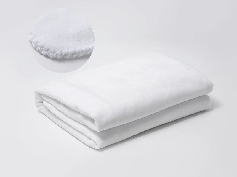 Arctic Fleece Lined Sublimation Microfiber Blanket(Full White, 127*152cm/50inchx 60inch)