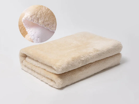 Arctic Fleece Lined Sublimation Microfiber Blanket(Khaki/White, 152*203cm/60inchx 80inch)