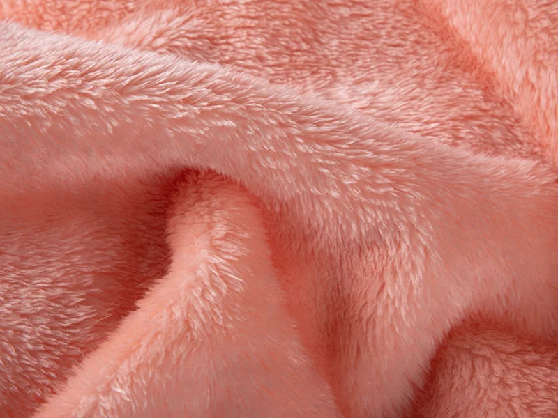 Arctic Fleece Lined Sublimation Microfiber Blanket(Coral Pink/White, 152*203cm/60inchx 80inch)