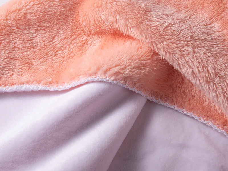 Arctic Fleece Lined Sublimation Microfiber Blanket(Coral Pink/White, 152*203cm/60inchx 80inch)