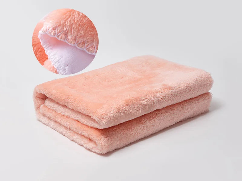Arctic Fleece Lined Sublimation Microfiber Blanket(Coral Pink/White, 152*203cm/60inchx 80inch)