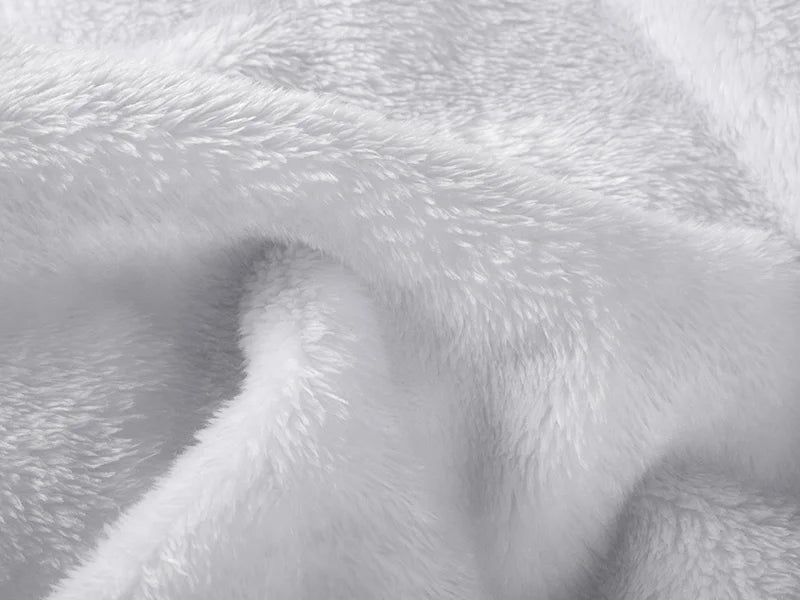 Arctic Fleece Lined Sublimation Microfiber Blanket(Full White, 152*203cm/60inchx 80inch)