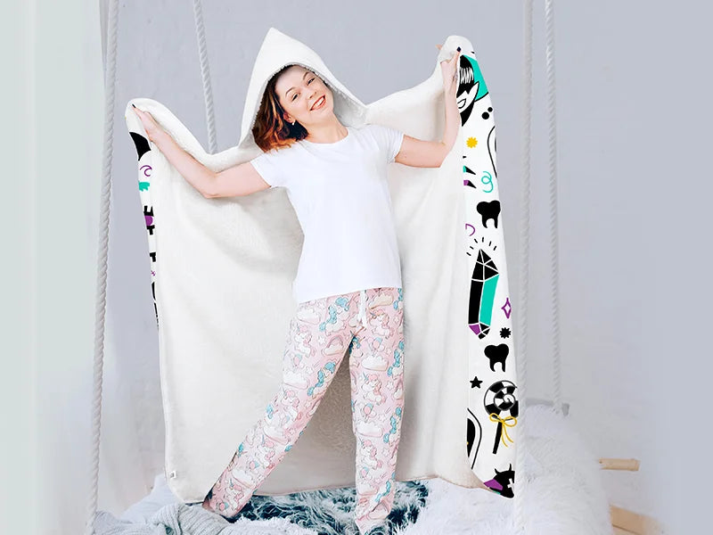 Sublimation Blanks Minky Hooded Blanket (150*200cm/59.05inchx78.74inch)