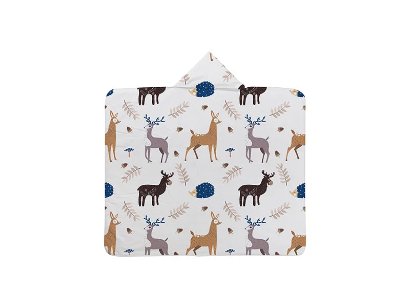 Arctic Fleece Lined Sublimation Blanks Microfiber Hooded Blanket (130*150cm/51.18inchx59.05inch)