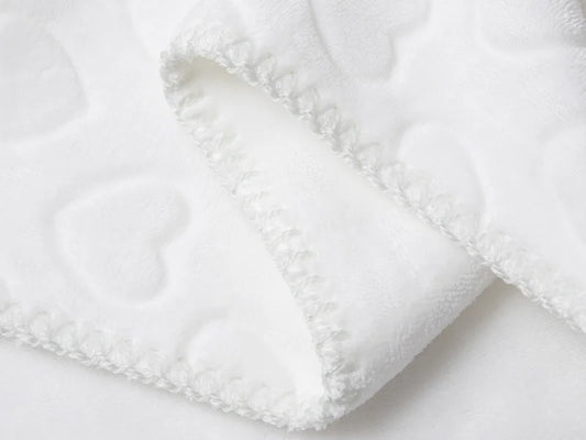 Heart Embossed Sublimation Minky Blanket(White, 76*101cm/30inchx 40inch)
