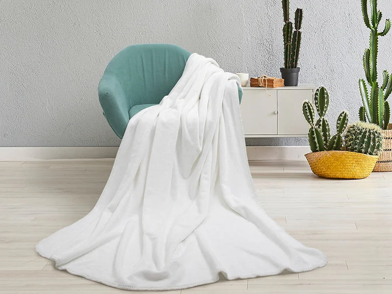 Heart Embossed Sublimation Minky Blanket(White, 152*203cm/60inchx 80inch)