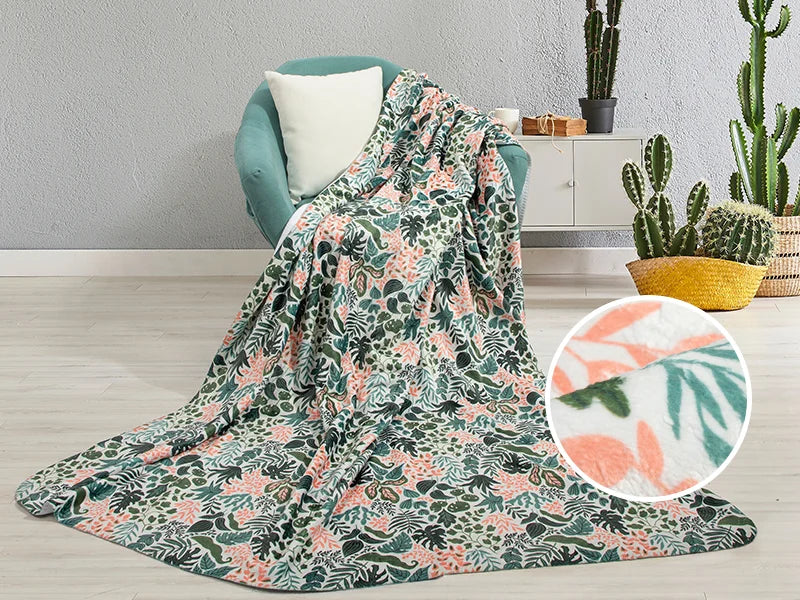 Heart Embossed Sublimation Minky Blanket(White, 152*203cm/60inchx 80inch)