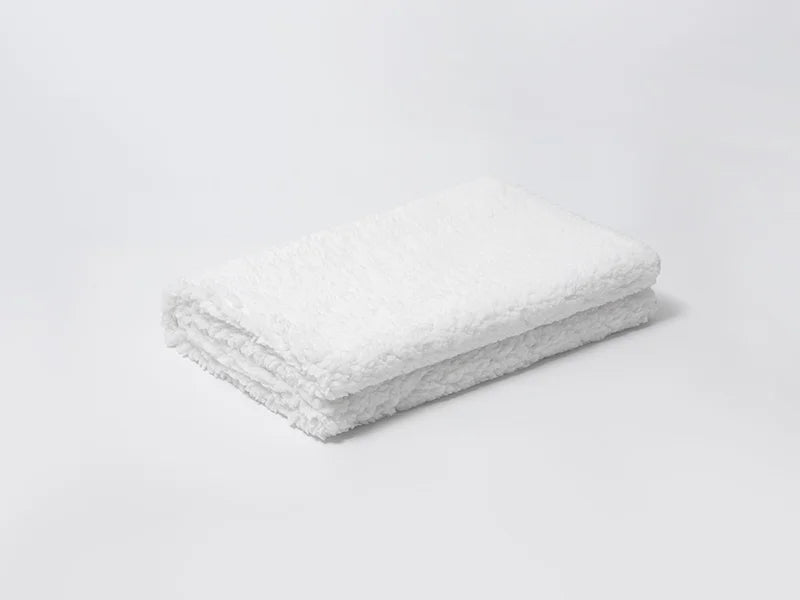 Arctic Fleece Lined Sublimation Leathaire Blanket(White/Beige, 127*152cm/50inchx 60inch)