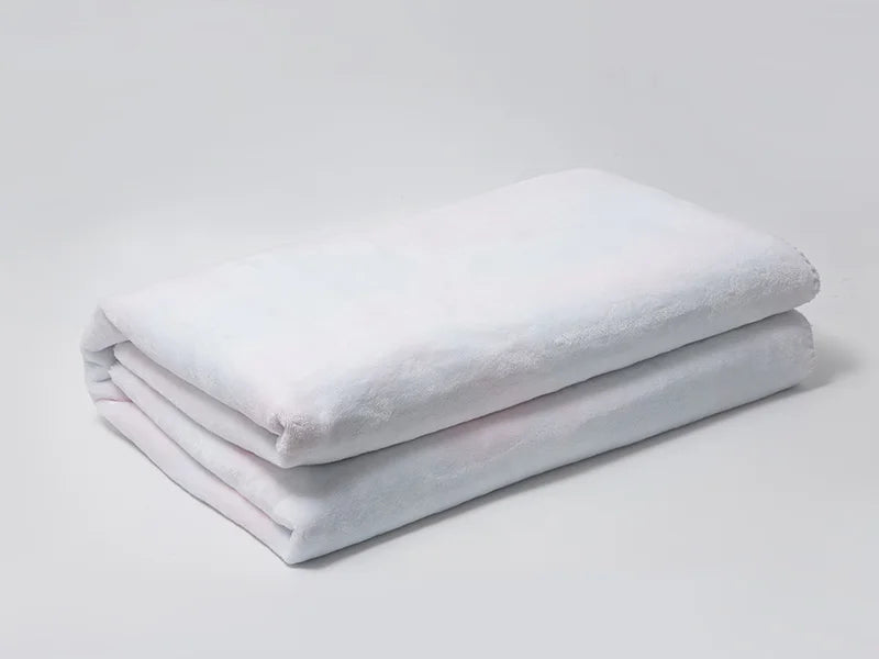 Tie Dyed Faux Fur Lined Sublimation Minky Blanket(White, 152*203cm/60inchx 80inch)