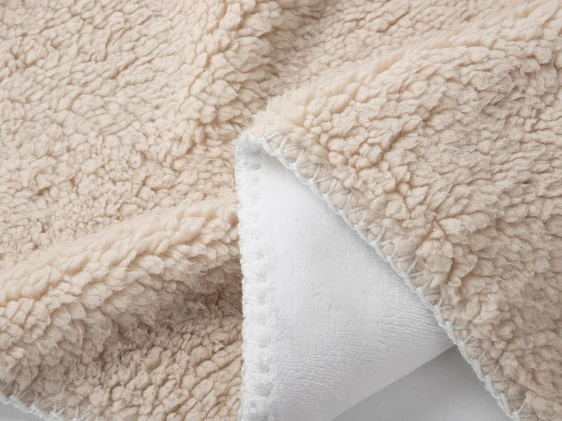 Sherpa Lined Sublimation Minky Blanket(Khaki/White, 76*101cm/30inchx 40inch)
