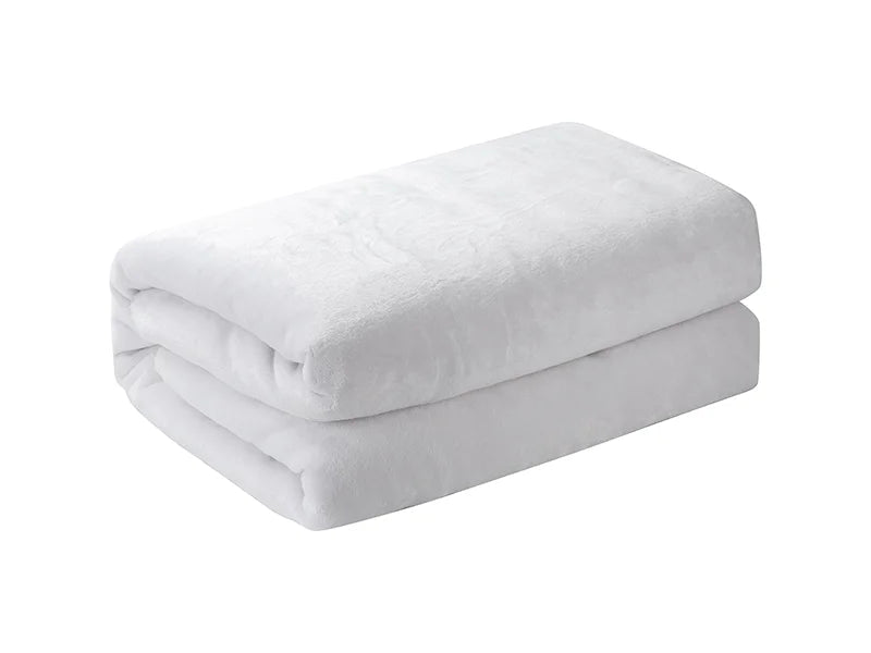 Sherpa Lined Sublimation Minky Blanket(Khaki/White, 152*203cm/60inchx 80inch)