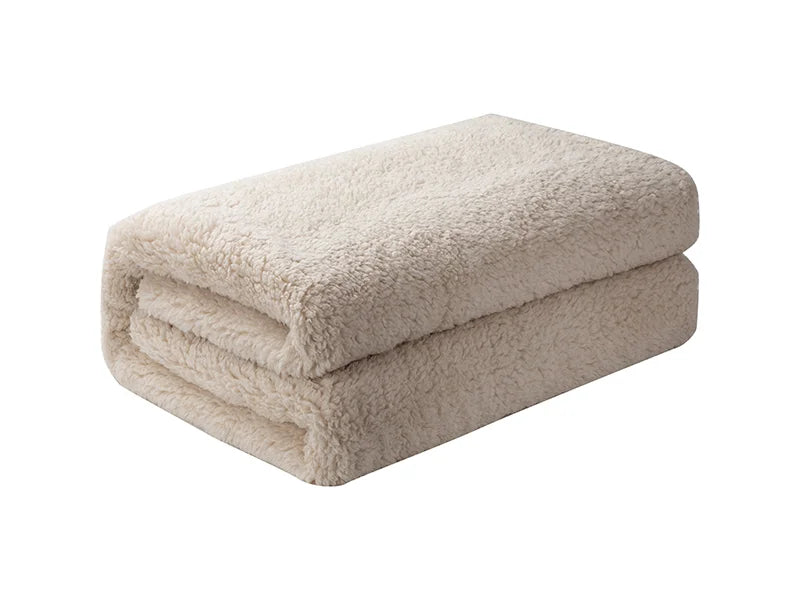 Sherpa Lined Sublimation Minky Blanket(Khaki/White, 152*203cm/60inchx 80inch)