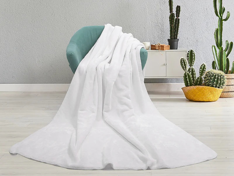 Sherpa Lined Sublimation Minky Blanket(Khaki/White, 152*203cm/60inchx 80inch)