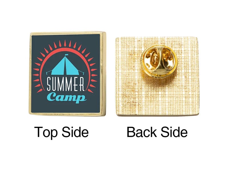 Sublimation Metal Button (Gold, Square)