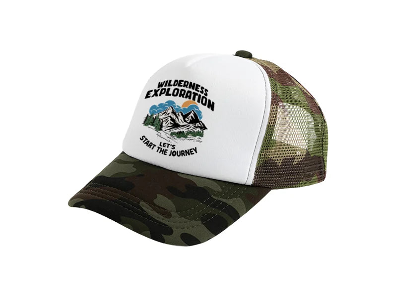 Sublimation Adult Trucker Cap(Camouflage Design w/ White Panel)