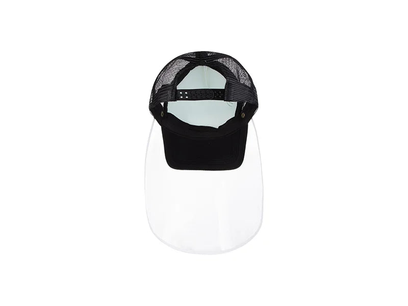 Sublimation Adult Mesh Cap w/ Removable Face Shield (Black)