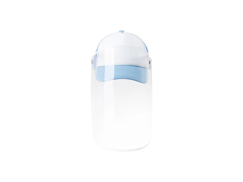 Sublimation Kids Mesh Cap w/ Removable Face Shield (Light Blue)
