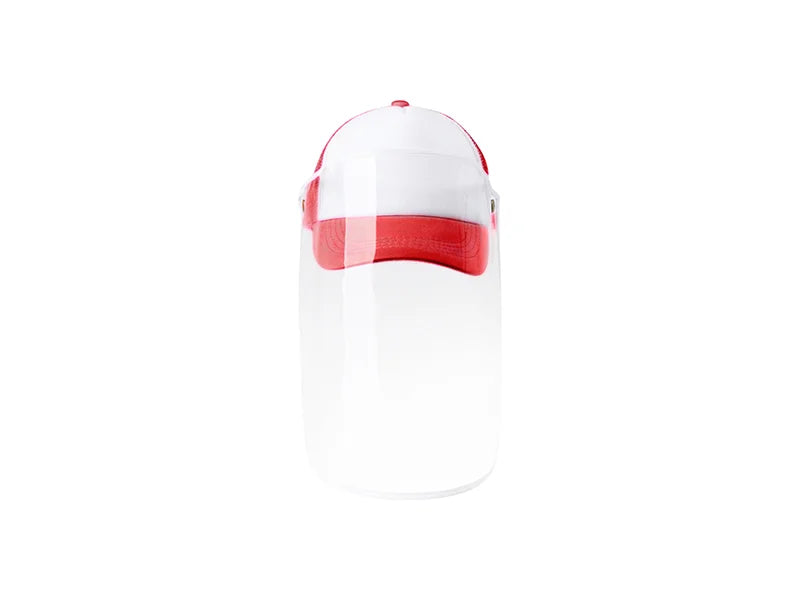 Sublimation Kids Mesh Cap w/ Removable Face Shield (Red)