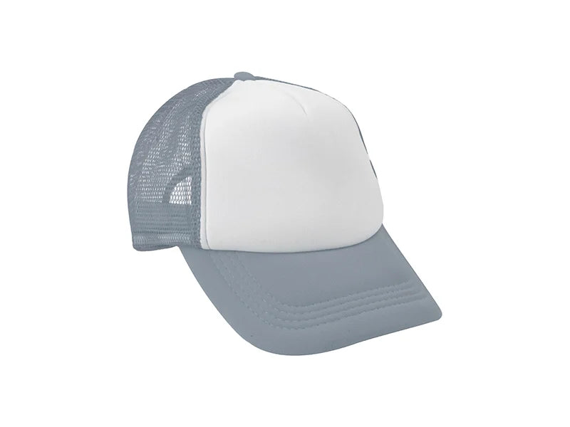 Sublimation Adult Trucker Cap(Light Grey w/ White Panel)