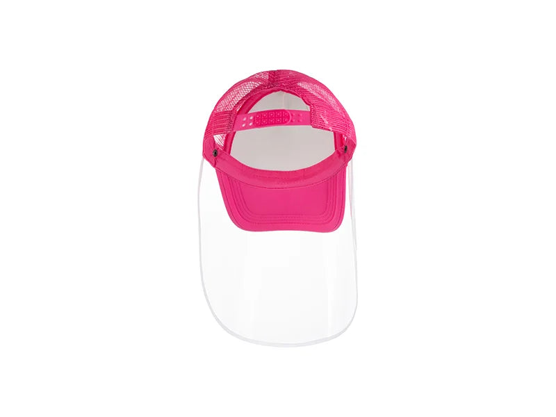 Sublimation Adult Mesh Cap w/ Removable Face Shield (Rose Red)