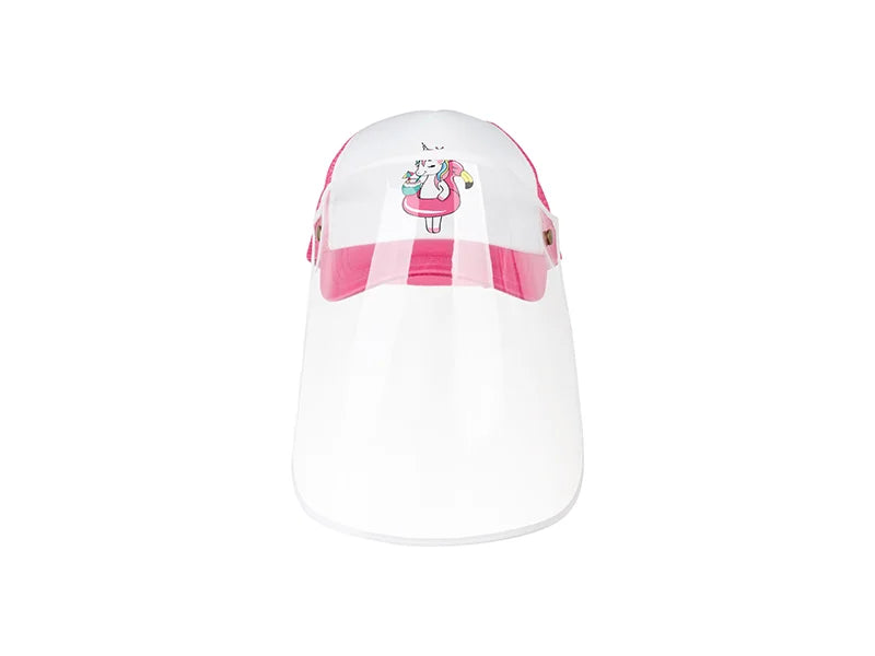 Sublimation Adult Mesh Cap w/ Removable Face Shield (Rose Red)