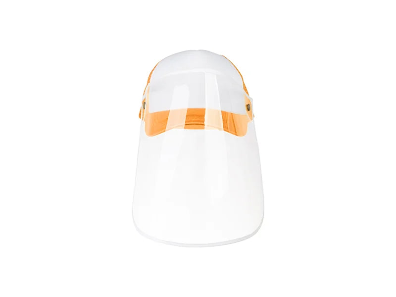 Sublimation Adult Mesh Cap w/ Removable Face Shield (Orange)