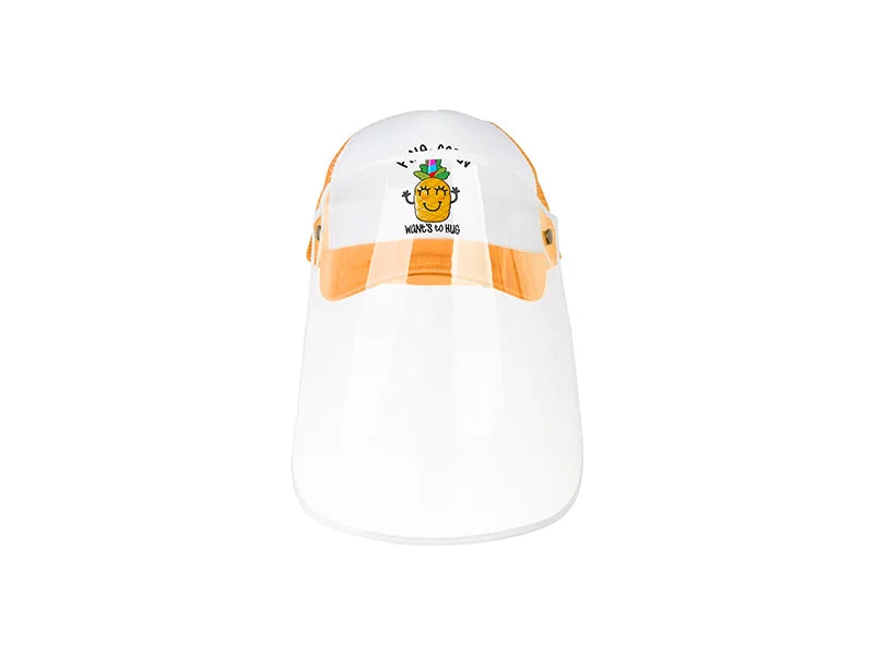Sublimation Adult Mesh Cap w/ Removable Face Shield (Orange)