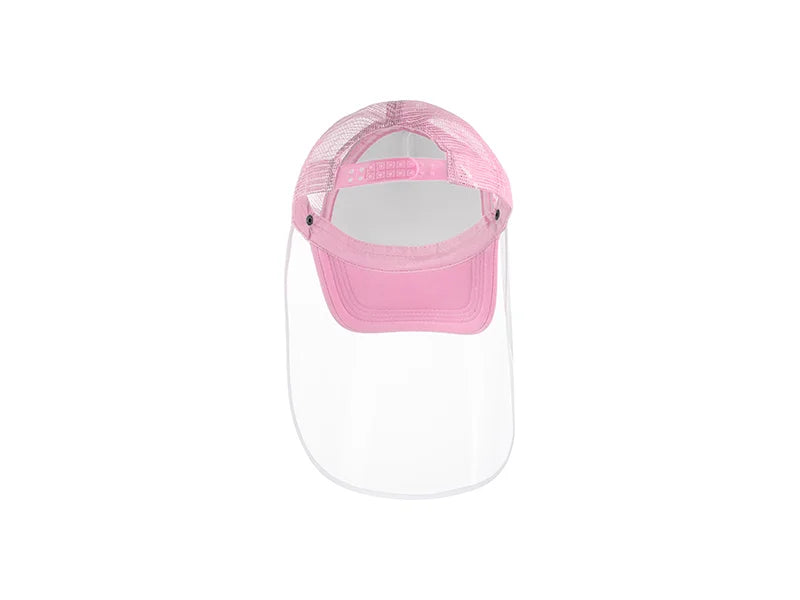 Sublimation Adult Mesh Cap w/ Removable Face Shield (Pink)